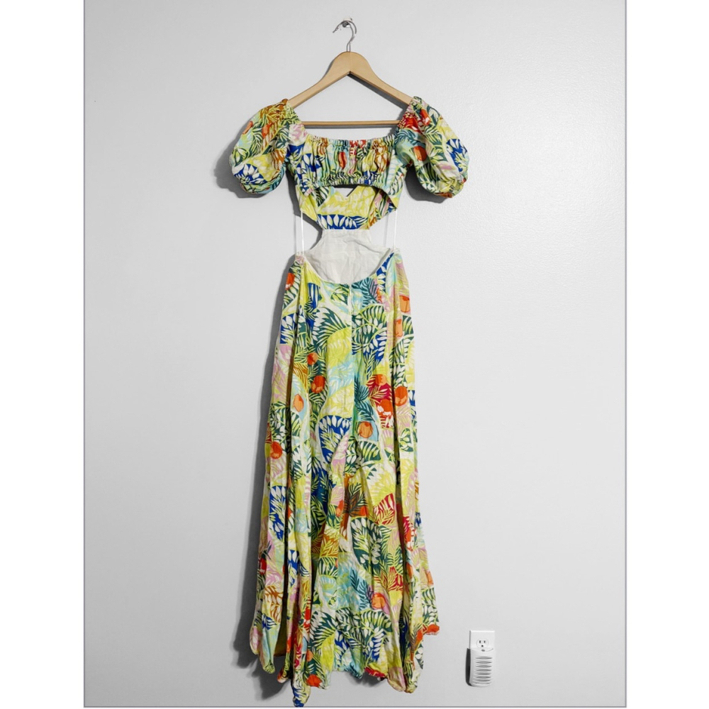 STAUD Coliseum size 10 Off Shoulder Linen Island Vacation Maxi Dress - Picture 4 of 7